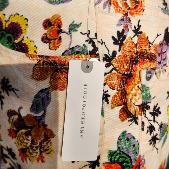 Anthropologie Pilcro The Cigarette Slim Floral Print Jeans Sz 25 NWT - Picture 4 of 16
